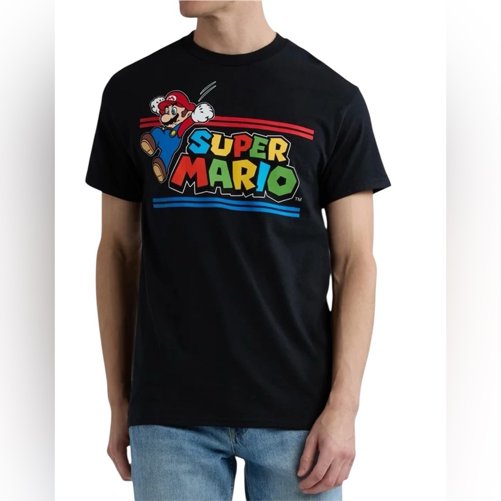 Nintendo Super Mario Black Graphic Men’s Tee
